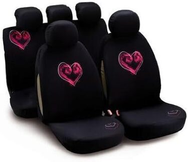 Bottari - ΚΑΛΥΜΜΑΤΑ ΚΑΘΙΣΜΑΤΩΝ ΜΑΥΡΑ ΡΟΖ ΚΑΡΔΙΕΣ BOTTARI - 1 σετ. (ΒΟΤ29002)