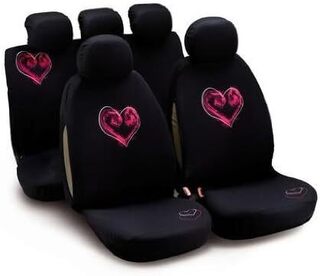 Bottari - ΚΑΛΥΜΜΑΤΑ ΚΑΘΙΣΜΑΤΩΝ ΜΑΥΡΑ ΡΟΖ ΚΑΡΔΙΕΣ BOTTARI - 1 σετ. (ΒΟΤ29002)