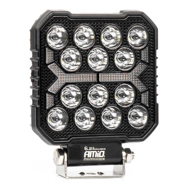Amio - LED Λάμπα Εργασίας 42W 4200lm 6500K με Προειδοποιητικό Φως (Λευκό + Κίτρινο) – 9–36V Spot Αλουμινένια - 1 τεμ. - (04418/AM)