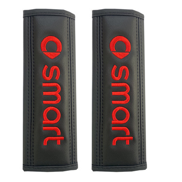 Μαξιλαράκια ζώνης SMART 22 X 7,5 cm από PVC δερματίνη σε μαύρο χρώμα με κόκκινο, ραμμένο logo και αυτοκόλλητες ταινίες τύπου velcro Race Axion - 2 τεμάχια