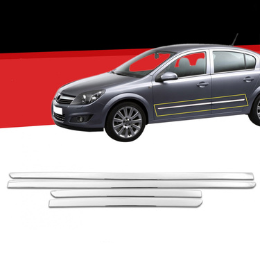 ΦΑΣΑ ΠΟΡΤΑΣ ΧΡΩΜΙΟΥ ΜΕΤΑΛΛΙΚΗ S-Dizayn ΓΙΑ OPEL ASTRA H 5D HB/SD/SW 2004-2013 - 4 Τεμ.
