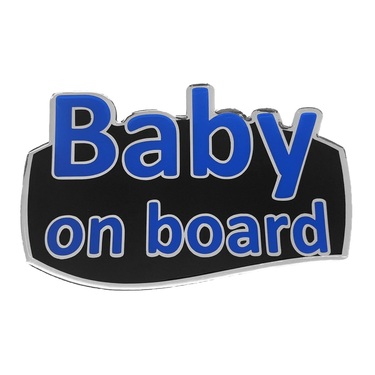 BABY ON BOARD ΑΥΤΟΚΟΛΛΗΤΟ ΕΞΩΤΕΡΙΚΗΣ ΧΡΗΣΗΣ 13,1 Χ 8,3cm ΜΠΛΕ/ΜΑΥΡΟ/ΧΡΩΜΙΟ ΜΕ ΕΠΙΚΑΛΥΨΗ ΣΜΑΛΤΟΥ - 1 ΤΕΜ.