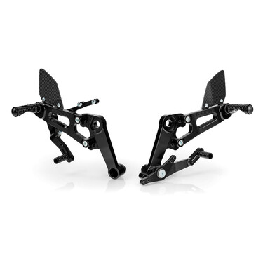 Lampa Ρυθμιζόμενα Μαρσπιέ (Rearsets) Μοτοσικλέτας - Μαύρο Χρώμα 16 Θέσεων Paraxite 2τεμ (L.PRS001N)